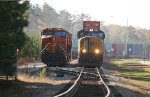 CSX 4500 and BNSF 6763 are side by side